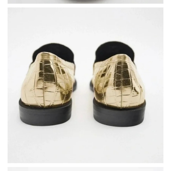 Zara Gold Loafers - Picture 4 of 6